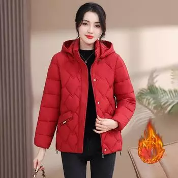 Женская куртка большого размера с капюшоном и молнией, свободного кроя, теплая, однотонная, простая и универсальная, осенне-зимняя 5XL