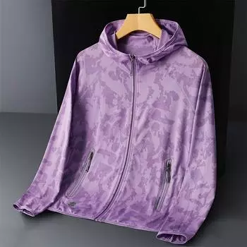 Женская куртка для бега, походов, рыбалки, водонепроницаемая, с карманом на молнии, солнцезащитная одежда, дышащая куртка для кожи S фиолетовый