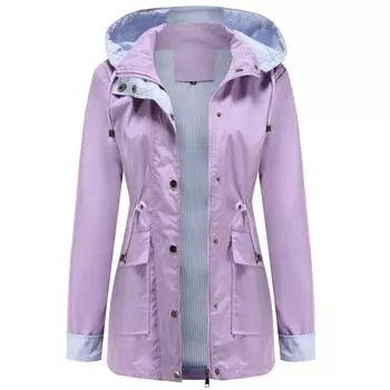 Женская куртка для походов на открытом воздухе, легкая водоотталкивающая легкая ветровка с капюшоном и дождевиком, плащ для бега, ходьбы, повседневная верхняя одежда, новинка S бордовый