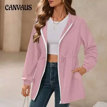 Женская куртка-дождевик с капюшоном больших размеров для активного отдыха, спортивная одежда для пешего туризма, ветровка, водонепроницаемая куртка, топы S розовый