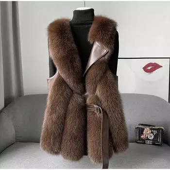 Женская куртка из искусственного меха, модная, без рукавов, утолщенная, роскошная, женская жилетка, осень-зима, на шнуровке, пушистая, теплая, свободная, женская, пальто M белый