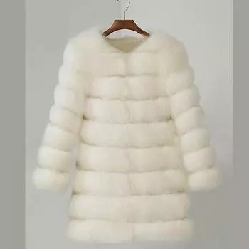 Женская куртка из искусственного меха Теплая куртка с длинным рукавом XXXL