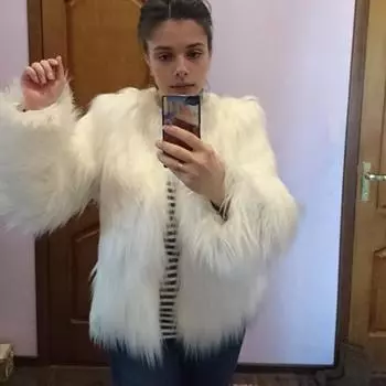 Женская куртка из искусственного меха, теплое плюшевое пальто с круглым вырезом, осень-зима, с длинным рукавом, однотонное меховое пальто для повседневной уличной одежды, шоппинг XXL синий