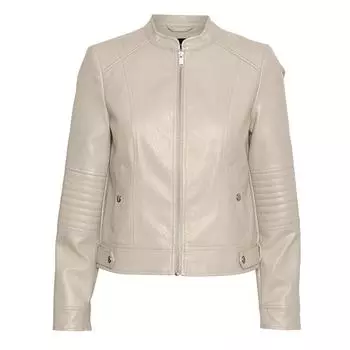 Женская куртка из искусственной кожи с байкерским эффектом на молнии VERO MODA XS бежевый
