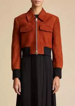 Женская куртка из натуральной мягкой замши, байкерская, повседневная, стильная, ручная работа XS коричневый