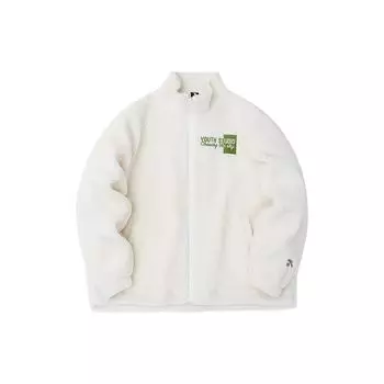 Женская куртка из овечьего флиса с логотипом и буквенным принтом Anta Lifestyle Series, белая 962248720-2 L