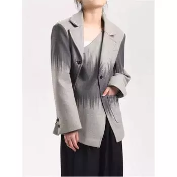 Женская куртка из твида с геометрическим принтом на осень и зиму, весенний темперамент, облегающая верхняя одежда для поездок на работу L