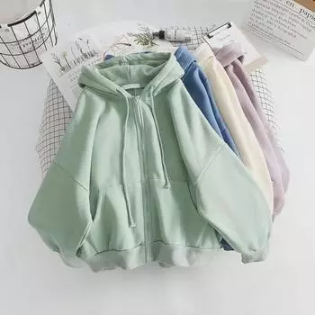 Женская куртка-кардиган свободного кроя с капюшоном — модная, свободного кроя для весны/осени M зелёный