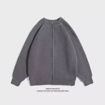 Женская куртка-кардиган свободного покроя с круглым вырезом 2024 года, осень/зима L темно-синий