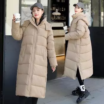 Женская куртка Long Live Hat, новинка 2023 года, длинная куртка до колена до щиколотки, зимняя утолщенная куртка M хаки