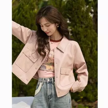 Женская куртка Mishow, весенняя элегантная женская одежда в корейском стиле с коротким прямым отложным воротником и заниженными рукавами в стиле панк, MXC13W0002 S