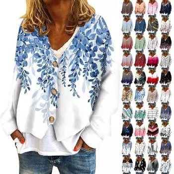 Женская куртка, модная, повседневная, с рождественским принтом, с длинным рукавом, пальто L чёрный