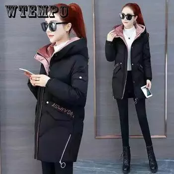 Женская куртка с принтом, женская, средней длины, облегающая и свободная, утолщенная куртка для женщин XXXL