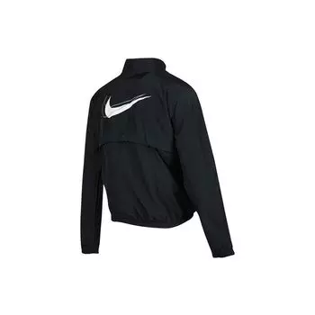 Женская куртка Nike Dri-FIT Swoosh Run со светоотражающим логотипом и принтом в виде галочки, черная DD4926-010 S