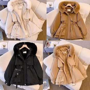 Женская куртка осень-зима с хлопковой подкладкой, карман, молния, капюшон, парки, теплое флисовое пальто с длинным рукавом из хлопка M белый