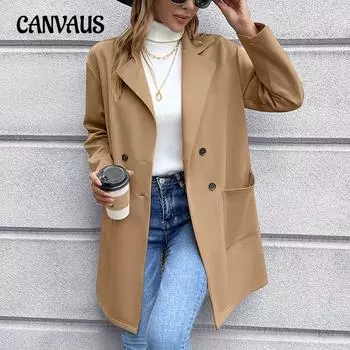 Женская куртка осенний кардиган средней длины двубортный вязаный пиджак S красный