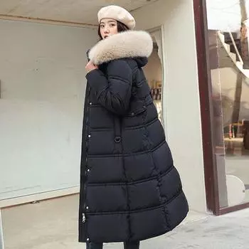 Женская куртка-пуховик большого размера, однотонная, с капюшоном, на молнии, с воротником-стойкой, теплая и удобная верхняя одежда на осень и зиму 2XL