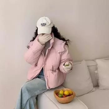 Женская куртка-пуховик с капюшоном 2024 года, новая мода на зиму, милая маленькая белая утиная пуховая короткая куртка, модная One size