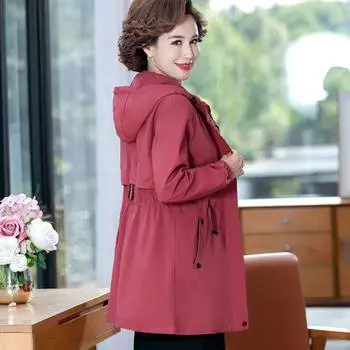 Женская куртка размера плюс 5XL, 5 цветов, осеннее пальто средней длины, ветровка с капюшоном, куртка на молнии, пальто с карманом XL розовый