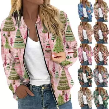 Женская куртка с длинным рукавом, легкая, на молнии, укороченная, с цветочным принтом, верхняя одежда, повседневная, стеганая куртка с карманами S