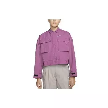 Женская куртка с длинными рукавами и тканым воротником Nike Sportswear Essential, верхняя одежда бордового цвета DM6244-507 L
