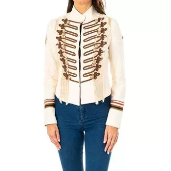 Женская куртка с длинными рукавами, высоким воротом и застежкой на кнопки LWJG30 42 бежевый