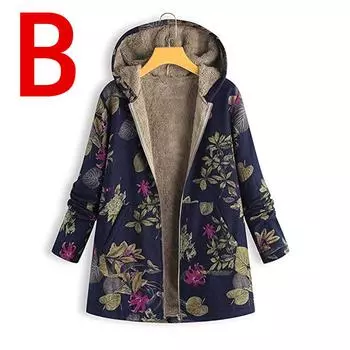 Женская куртка с капюшоном из хлопка и конопли, свитер, плюшевая куртка с принтом M