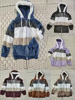 Женская куртка с капюшоном из плюша разных цветов на осень и зиму 2021 года 3X Large