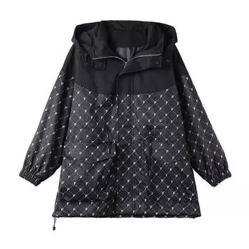 Женская куртка с капюшоном на молнии большого размера, свободная, универсальная куртка 4XL