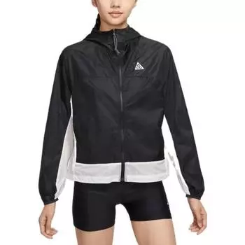 Женская куртка с капюшоном Nike Acg Cinder Cone с принтом логотипа бренда, черная, белая, DB1151-045 L