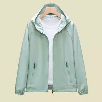 Женская куртка с капюшоном, солнцезащитные средства, пальто Joker, женская верхняя одежда, модная водонепроницаемая защита от солнца XXXXXL зелёный