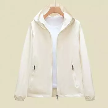 Женская куртка с капюшоном, солнцезащитные средства, пальто, верхняя одежда, мода, водонепроницаемая, солнцезащитная XXXXXL белый
