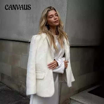 Женская куртка с лацканами, плюшевая куртка, осенне-зимнее пальто с длинными рукавами S розовый