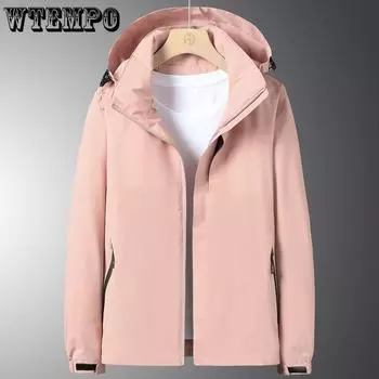 Женская куртка штурмовика весна/осень с капюшоном ветрозащитная водонепроницаемая повседневная куртка для активного отдыха однотонная модная съемная куртка M белый