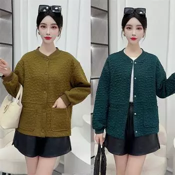 Женская куртка среднего возраста, бейсбольная форма, повседневный топ, кардиган, зимнее пальто XL чёрный