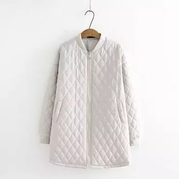 Женская куртка средней длины с ветрозащитным узором в клетку, зимняя легкая теплая бейсбольная куртка, свободная повседневная куртка 6XL