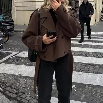 Женская куртка свободного кроя с короткими лацканами, размер плюс, осень-зима и зима L