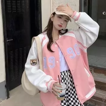 Женская куртка в стиле преппи, топы для девочек, повседневная бейсбольная толстовка на пуговицах, бомбер с длинными рукавами, пальто XS зелёный