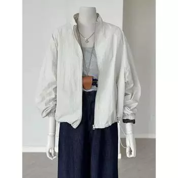 Женская куртка весна-лето повседневная тонкая куртка для спорта на открытом воздухе с защитой от солнца 4XL белый