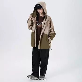 Женская куртка весна-осень, водонепроницаемая ветрозащитная куртка весна-осень S чёрный