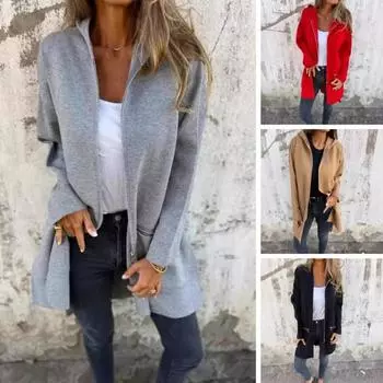 Женская куртка ветровка с капюшоном и карманами на молнии, однотонная застежка-молния, термобелье с длинными рукавами для велоспорта, пешего туризма, тренировок, весна-осень-зима S красный