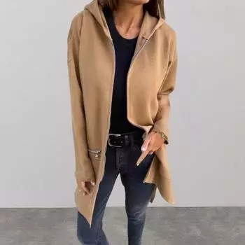 Женская куртка ветровка с капюшоном, затягивающимся шнурком, карманами на молнии, однотонная, на молнии, с длинными рукавами, для велоспорта, пешего туризма, тренировок XXL чёрный