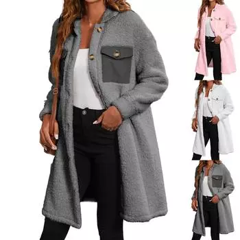 Женская куртка-жакет в клетку на пуговицах с длинным рукавом, осенние наряды L светло-серый