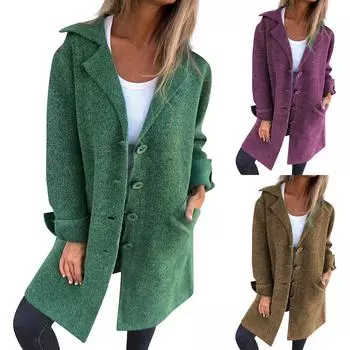 Женская куртка-жакет в клетку на пуговицах с длинным рукавом, осенние наряды S