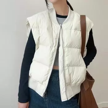 Женская куртка жилет осень зима повседневное пальто без рукавов свободный корейский стиль верхняя одежда топы утолщенная теплая одежда M коричневый