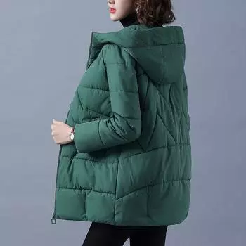 Женская куртка зимняя Parker Coat женское длинное большое свободное пальто с капюшоном 3XL кирпич красный