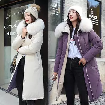 Женская куртка, зимняя пуховая хлопковая куртка, женская тонкая женская куртка XXXL