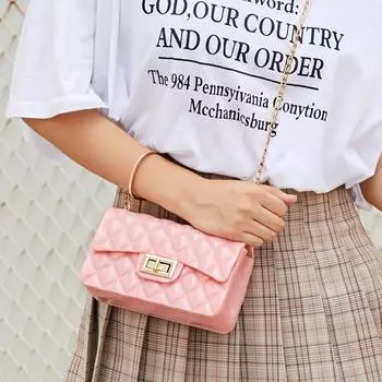 Женская квадратная сумка с тиснением в виде ромба, версия 2024 года, новинка, сумка через плечо с цепочкой бордовый