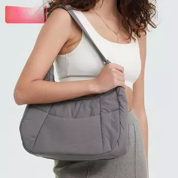 Женская легкая нейлоновая сумка через плечо: Простая сумка через плечо под мышкой зелёный