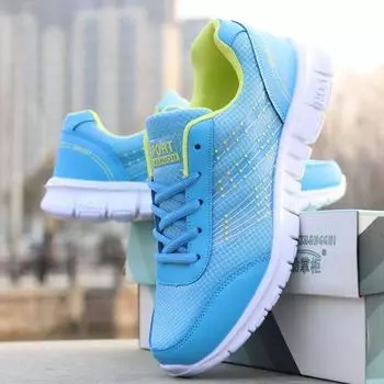 Женская легкая прогулочная обувь Кроссовки с дышащей сеткой на мягкой подошве 35 синий